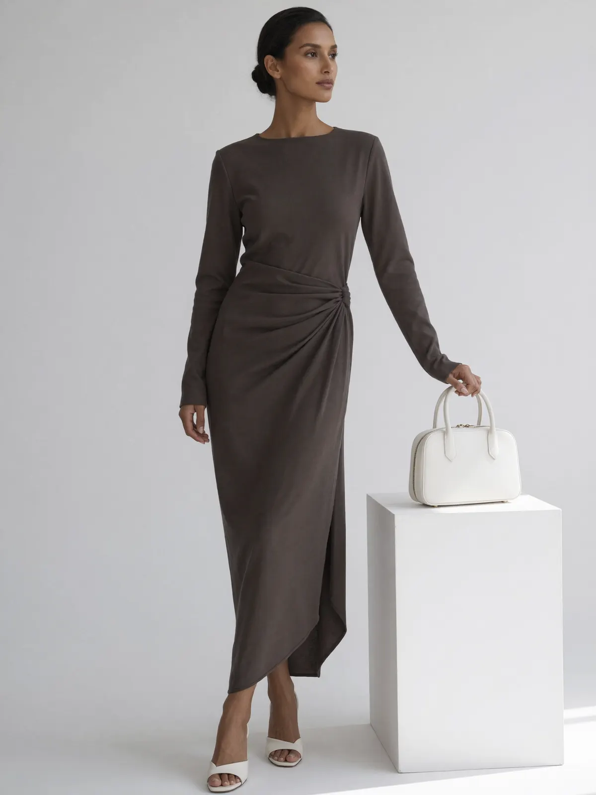 فستان مناسبات أخضر هادي أنيق — Redaa sage occasion dress